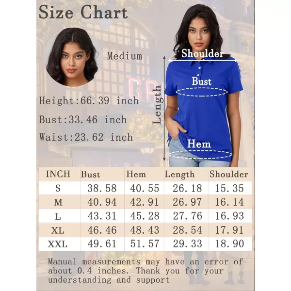 MAGCOMSEN Women's Polo Shirts Cotton Short Sleeve Collared Golf Shirt 3 Buttons Breathable Wicking Cool Casual Tops