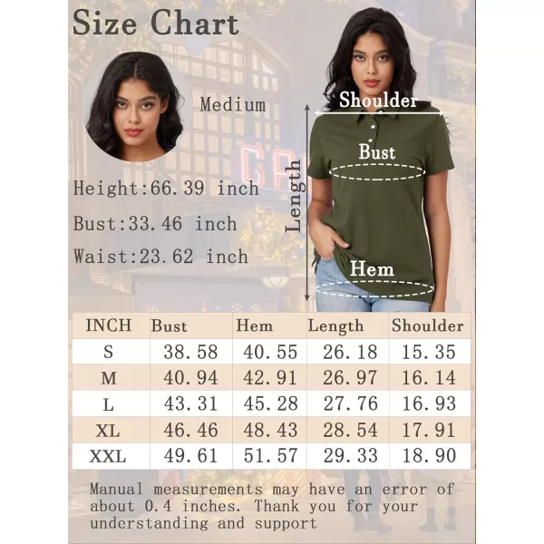 MAGCOMSEN Women's Polo Shirts Cotton Short Sleeve Collared Golf Shirt 3 Buttons Breathable Wicking Cool Casual Tops