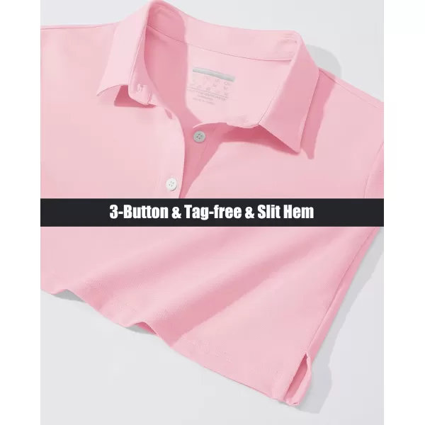 MAGCOMSEN Women's Polo Shirts Long Sleeve 3-Button Cotton Cool Shirts Wicking Casual Business Collared Shirts Tops