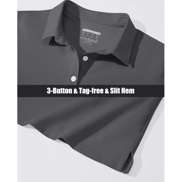 MAGCOMSEN Women's Polo Shirts Long Sleeve 3-Button Cotton Cool Shirts Wicking Casual Business Collared Shirts Tops