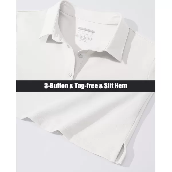MAGCOMSEN Women's Polo Shirts Long Sleeve 3-Button Cotton Cool Shirts Wicking Casual Business Collared Shirts Tops