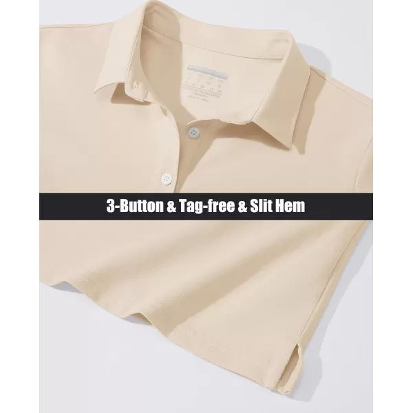 MAGCOMSEN Women's Polo Shirts Long Sleeve 3-Button Cotton Cool Shirts Wicking Casual Business Collared Shirts Tops