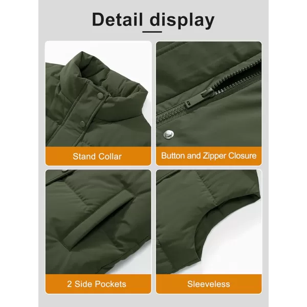 MAGCOMSEN Women's Puffer Vest Sleeveless Down Coat Zip Up Outerwear Lightweight Winter Padded Gilet Jacket with Pockets