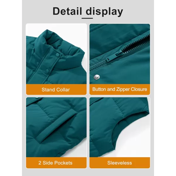 MAGCOMSEN Women's Puffer Vest Sleeveless Down Coat Zip Up Outerwear Lightweight Winter Padded Gilet Jacket with Pockets