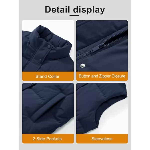 MAGCOMSEN Women's Puffer Vest Sleeveless Down Coat Zip Up Outerwear Lightweight Winter Padded Gilet Jacket with Pockets