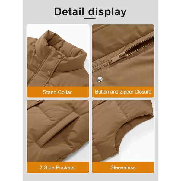 MAGCOMSEN Women's Puffer Vest Sleeveless Down Coat Zip Up Outerwear Lightweight Winter Padded Gilet Jacket with Pockets