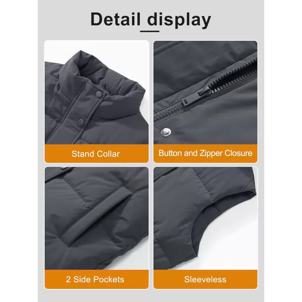 MAGCOMSEN Women's Puffer Vest Sleeveless Down Coat Zip Up Outerwear Lightweight Winter Padded Gilet Jacket with Pockets