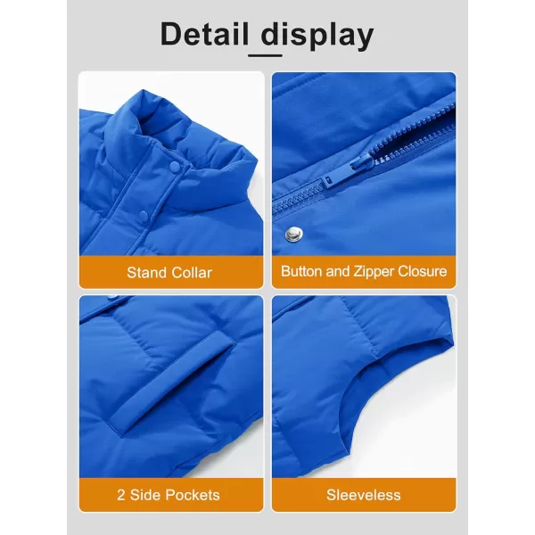 MAGCOMSEN Women's Puffer Vest Sleeveless Down Coat Zip Up Outerwear Lightweight Winter Padded Gilet Jacket with Pockets