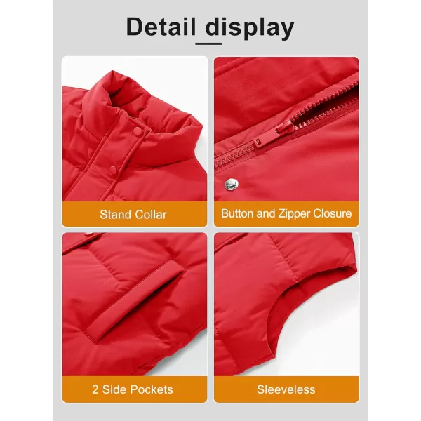 MAGCOMSEN Women's Puffer Vest Sleeveless Down Coat Zip Up Outerwear Lightweight Winter Padded Gilet Jacket with Pockets
