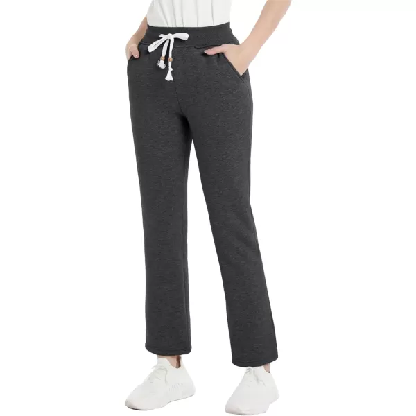 MAGCOMSEN Women's Sherpa Lined Sweatpants Warm Fleece Pants with Pockets Winter Jogger Regular Fit Drawstring