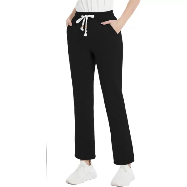 MAGCOMSEN Women's Sherpa Lined Sweatpants Warm Fleece Pants with Pockets Winter Jogger Regular Fit Drawstring