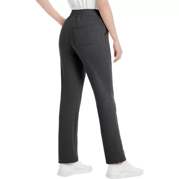 MAGCOMSEN Women's Sherpa Lined Sweatpants Warm Fleece Pants with Pockets Winter Jogger Regular Fit Drawstring