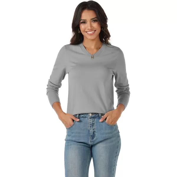 MAGCOMSEN Women's V Neck Sweater 2024 Spring Casual Long Sleeve Tops Knit Lightweight Pullover Sweaters Jumper