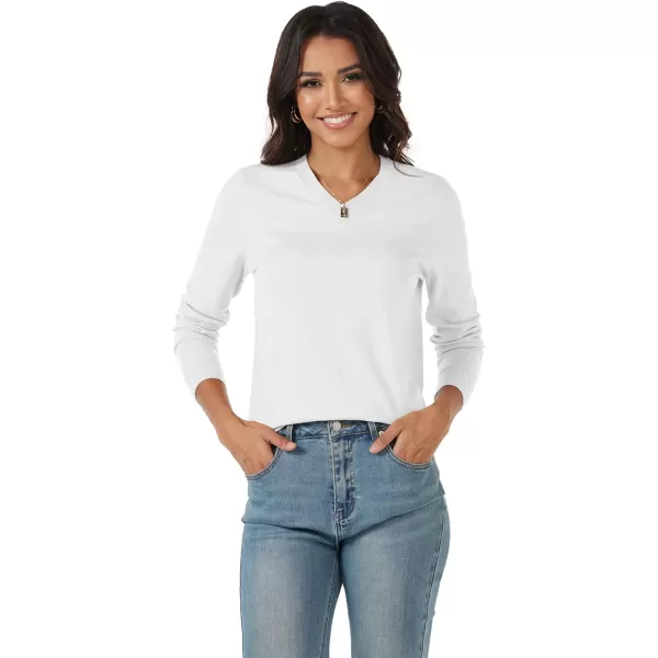 MAGCOMSEN Women's V Neck Sweater 2024 Spring Casual Long Sleeve Tops Knit Lightweight Pullover Sweaters Jumper
