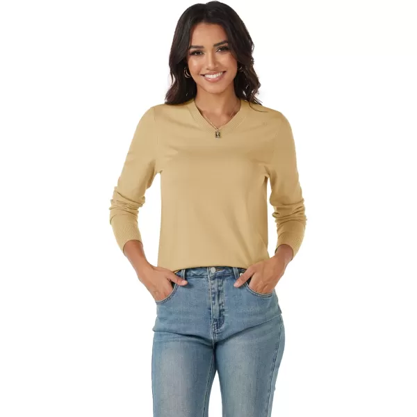 MAGCOMSEN Women's V Neck Sweater 2024 Spring Casual Long Sleeve Tops Knit Lightweight Pullover Sweaters Jumper