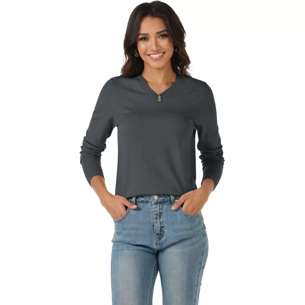 MAGCOMSEN Women's V Neck Sweater 2024 Spring Casual Long Sleeve Tops Knit Lightweight Pullover Sweaters Jumper
