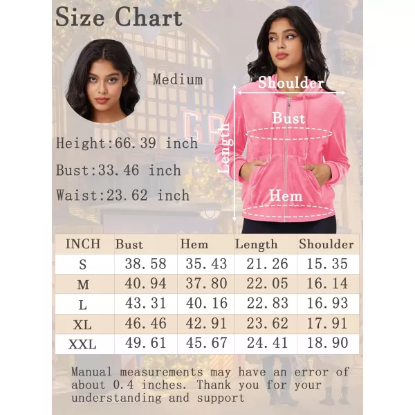 MAGCOMSEN Women's Velour Crop Hoodie Jacket Long Sleeve Zip Up Tops Soft Casual Velvet Jacket with Pockets