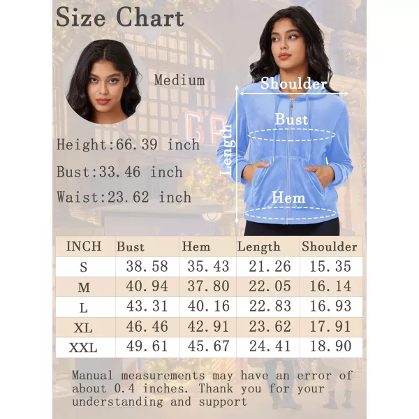 MAGCOMSEN Women's Velour Crop Hoodie Jacket Long Sleeve Zip Up Tops Soft Casual Velvet Jacket with Pockets