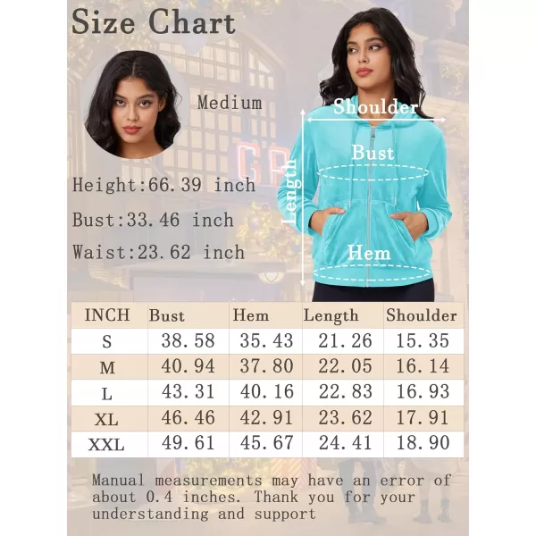 MAGCOMSEN Women's Velour Crop Hoodie Jacket Long Sleeve Zip Up Tops Soft Casual Velvet Jacket with Pockets
