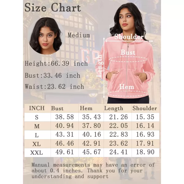 MAGCOMSEN Women's Velour Crop Hoodie Jacket Long Sleeve Zip Up Tops Soft Casual Velvet Jacket with Pockets