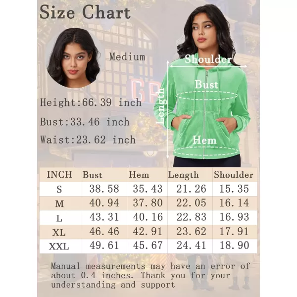 MAGCOMSEN Women's Velour Crop Hoodie Jacket Long Sleeve Zip Up Tops Soft Casual Velvet Jacket with Pockets