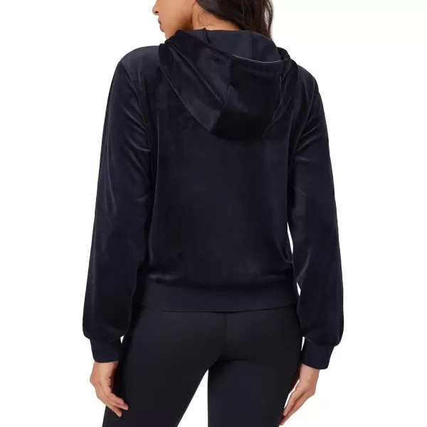 MAGCOMSEN Women's Velour Crop Hoodie Jacket Long Sleeve Zip Up Tops Soft Casual Velvet Jacket with Pockets