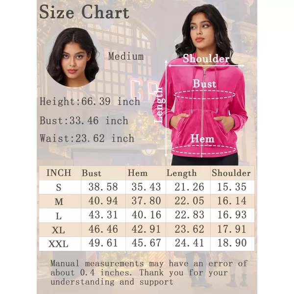 MAGCOMSEN Women's Velour Crop Hoodie Jacket Long Sleeve Zip Up Tops Soft Casual Velvet Jacket with Pockets