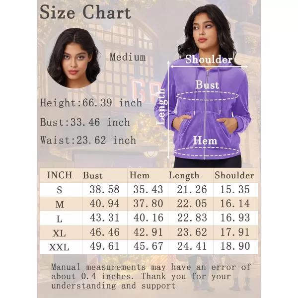 MAGCOMSEN Women's Velour Crop Hoodie Jacket Long Sleeve Zip Up Tops Soft Casual Velvet Jacket with Pockets