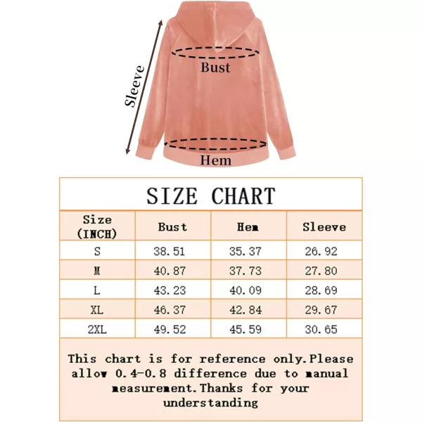 MAGCOMSEN Women's Velour Hooded Jacket Long Sleeve Full Zip Outerwear Soft Warm Velvet Jacket with Side Pockets