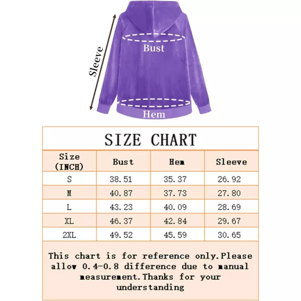 MAGCOMSEN Women's Velour Hooded Jacket Long Sleeve Full Zip Outerwear Soft Warm Velvet Jacket with Side Pockets