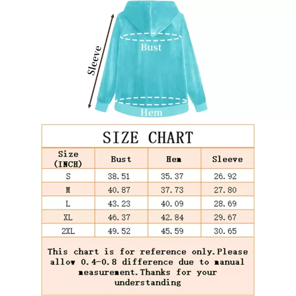 MAGCOMSEN Women's Velour Hooded Jacket Long Sleeve Full Zip Outerwear Soft Warm Velvet Jacket with Side Pockets