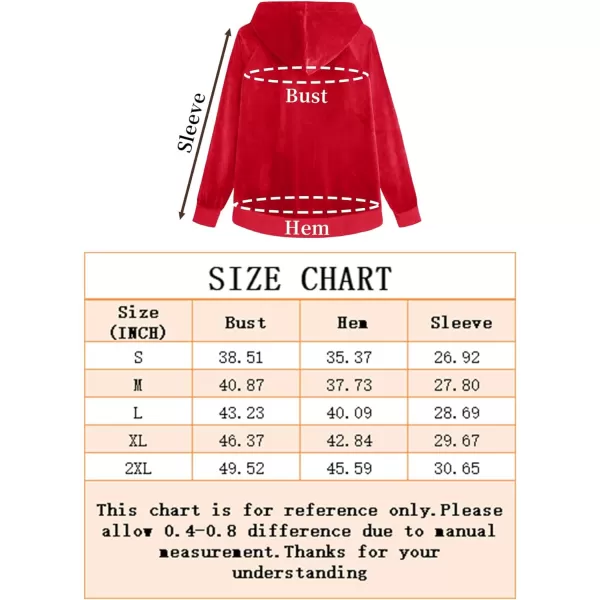 MAGCOMSEN Women's Velour Hooded Jacket Long Sleeve Full Zip Outerwear Soft Warm Velvet Jacket with Side Pockets