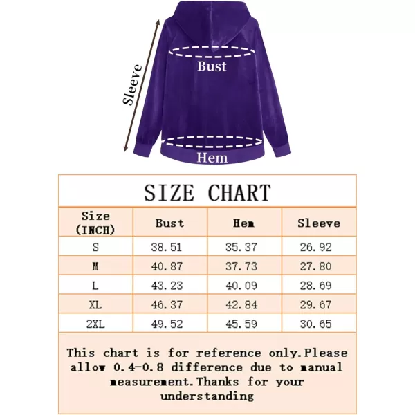 MAGCOMSEN Women's Velour Hooded Jacket Long Sleeve Full Zip Outerwear Soft Warm Velvet Jacket with Side Pockets
