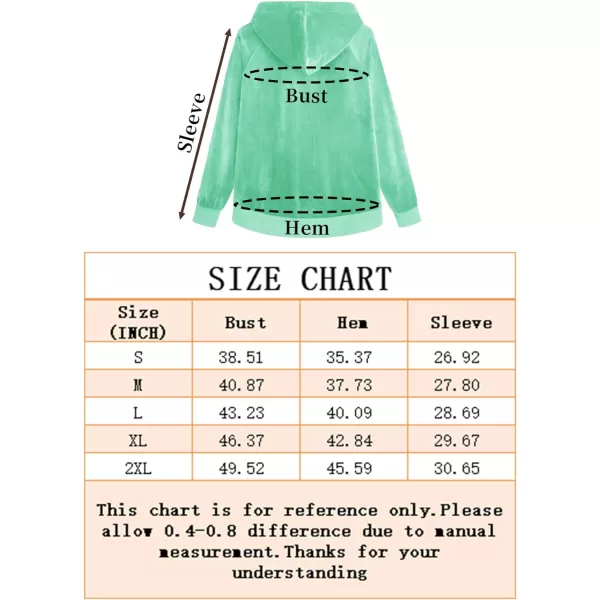 MAGCOMSEN Women's Velour Hooded Jacket Long Sleeve Full Zip Outerwear Soft Warm Velvet Jacket with Side Pockets