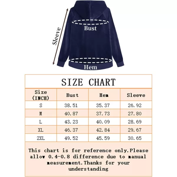 MAGCOMSEN Women's Velour Hooded Jacket Long Sleeve Full Zip Outerwear Soft Warm Velvet Jacket with Side Pockets