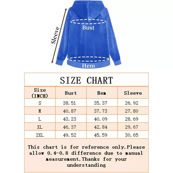 MAGCOMSEN Women's Velour Hooded Jacket Long Sleeve Full Zip Outerwear Soft Warm Velvet Jacket with Side Pockets