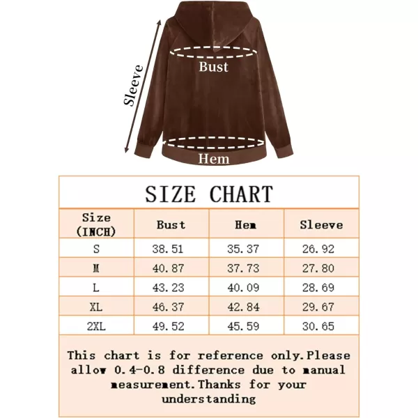 MAGCOMSEN Women's Velour Hooded Jacket Long Sleeve Full Zip Outerwear Soft Warm Velvet Jacket with Side Pockets