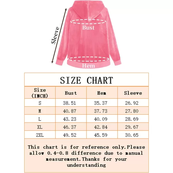 MAGCOMSEN Women's Velour Hooded Jacket Long Sleeve Full Zip Outerwear Soft Warm Velvet Jacket with Side Pockets