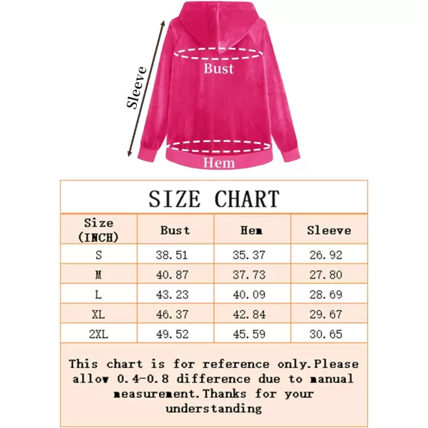 MAGCOMSEN Women's Velour Hooded Jacket Long Sleeve Full Zip Outerwear Soft Warm Velvet Jacket with Side Pockets