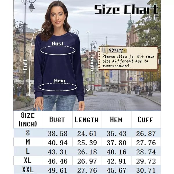 MAGCOMSEN Women's Velour Sweatshirts Crewneck Long Sleeve Casual Pullover Soft Warm Shirts Velvet Tops Winter Fall