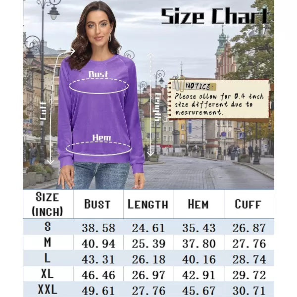 MAGCOMSEN Women's Velour Sweatshirts Crewneck Long Sleeve Casual Pullover Soft Warm Shirts Velvet Tops Winter Fall