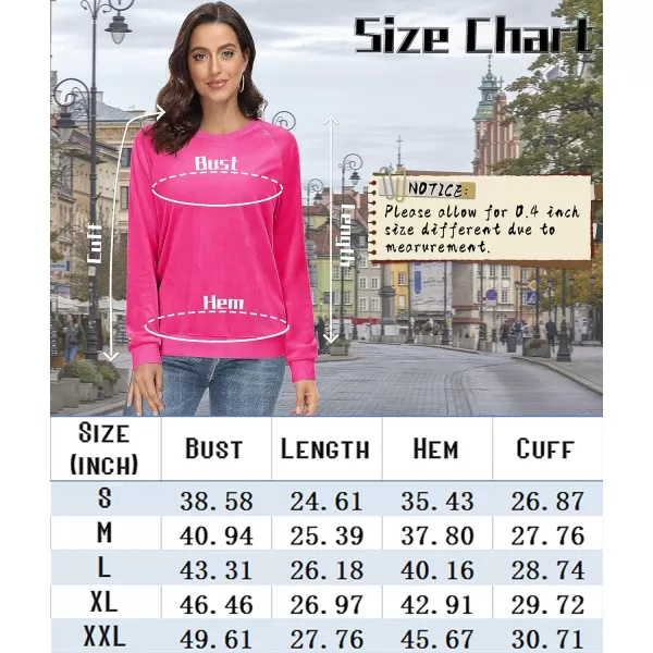 MAGCOMSEN Women's Velour Sweatshirts Crewneck Long Sleeve Casual Pullover Soft Warm Shirts Velvet Tops Winter Fall
