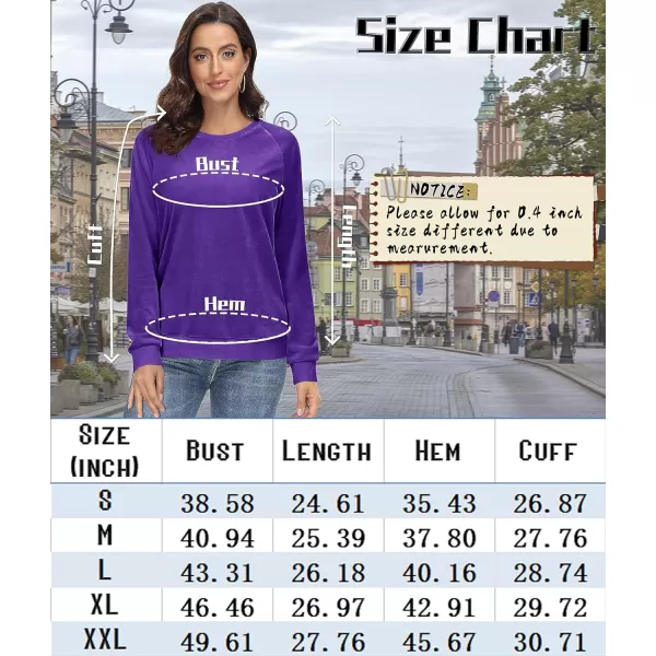 MAGCOMSEN Women's Velour Sweatshirts Crewneck Long Sleeve Casual Pullover Soft Warm Shirts Velvet Tops Winter Fall