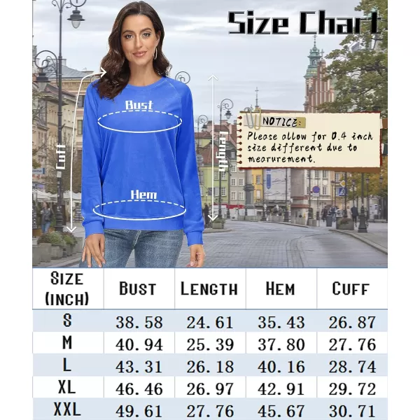MAGCOMSEN Women's Velour Sweatshirts Crewneck Long Sleeve Casual Pullover Soft Warm Shirts Velvet Tops Winter Fall