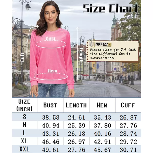 MAGCOMSEN Women's Velour Sweatshirts Crewneck Long Sleeve Casual Pullover Soft Warm Shirts Velvet Tops Winter Fall