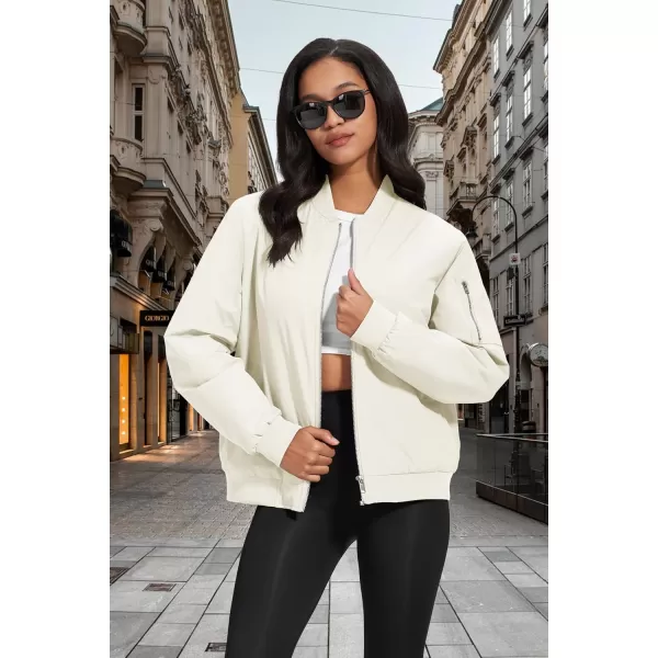 MAGCOMSEN Women's Winter Bomber Jacket Casual Basic Zip Up Padded Coats Water Resistant Long Sleeve Outwear with Pockets
