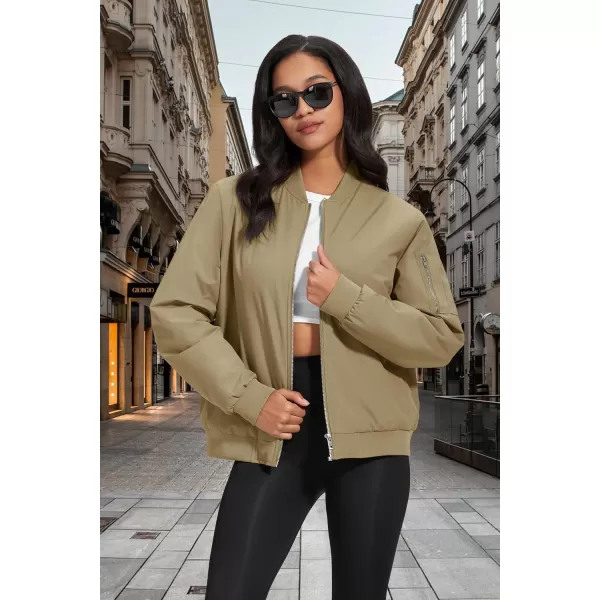 MAGCOMSEN Women's Winter Bomber Jacket Casual Basic Zip Up Padded Coats Water Resistant Long Sleeve Outwear with Pockets