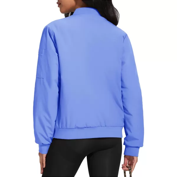 MAGCOMSEN Women's Winter Bomber Jacket Casual Basic Zip Up Padded Coats Water Resistant Long Sleeve Outwear with Pockets