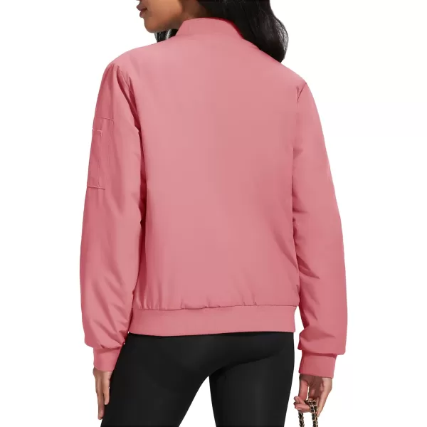 MAGCOMSEN Women's Winter Bomber Jacket Casual Basic Zip Up Padded Coats Water Resistant Long Sleeve Outwear with Pockets