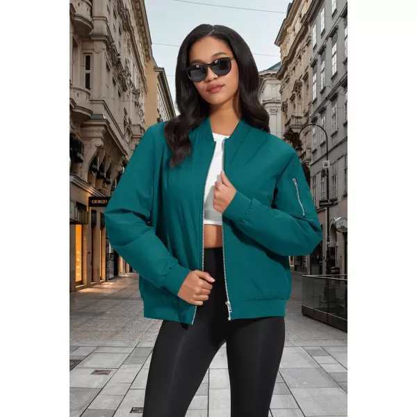 MAGCOMSEN Women's Winter Bomber Jacket Casual Basic Zip Up Padded Coats Water Resistant Long Sleeve Outwear with Pockets